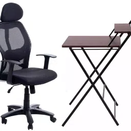Stolica Multi Purpose Adjustable Portable Laptop/ Study Table with Executive Mesh Office Chair Black RSC-105BLK for work from home Setup-image-71