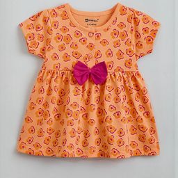 Hopscotch Girls Pack of 2 Smiley & Geometric Printed Cotton Dress-picture-46