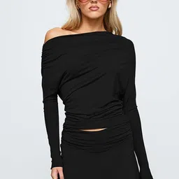 LULU & SKY Black Asymmetrical Top & Skirt Set-picture-23