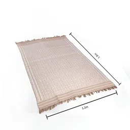Fabindia Beige & White Woven-Designed Rectangular Dhurrie-28