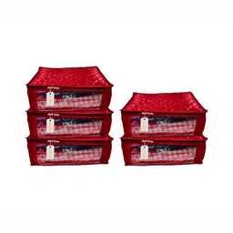 Ajabh Maroon Set of 5 Regular Drawer Organiser Organisers-41