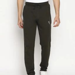 Van Heusen Athleisure Regular Fit Smart Tech Easy Stain Release Solid Trackpants - Moss Green-picture-7