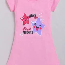 Todd N Teen Kids Light Pink Printed Nighty-image-85