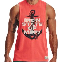 Under Armour Orange Regular Fit Printed Tank Tee-image-49