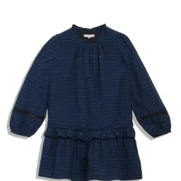 Tommy Hilfiger Kids Blue Striped Full Sleeves Dress-picture-48