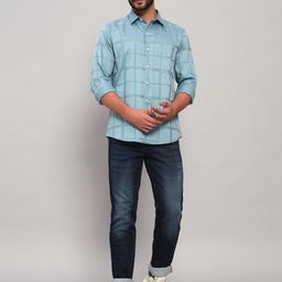 Cantabil Men Tattersall Checks Original Grid Casual Shirt-picture-3