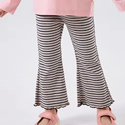 LULU & SKY Girls Striped Flared High-Rise Pleated Trousers-image-80