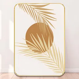 SAF White & Gold-Toned Leaf & Sun Printed Wall Art-image-49