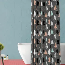 ArtzFolio Grey & Black Printed Waterproof Shower Curtain-image-98