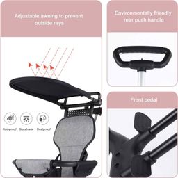 WENGTY Tiny Baby Stroller Pram| New Born/Safety Harness| with Sunshade,Foldable Baby Trolley with 2-Position Adjustable, 3 Point Safety Belt, Baby Pram Stroller for Kids with Canopy & Parent Handle image 2