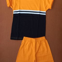 NewLadiesZone Boys Colourblocked Pure Cotton T-shirt with Shorts-image-42