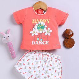 Annie Girls Printed Short Sleeves Pure Cotton T-shirt With Shorts-image-60
