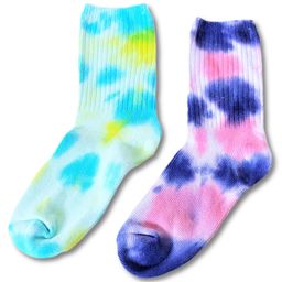 Tipy Tipy Tap Set Of 2 Tye And Dye Print Socks - Green Blue-19