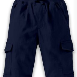 Kiddopanti Solid Cargo Shorts - Navy Blue-25