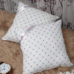 Hosta Homes Printed Cotton Fabric Filled with Microfibre Cushion Fillers Set of 2 - White-16