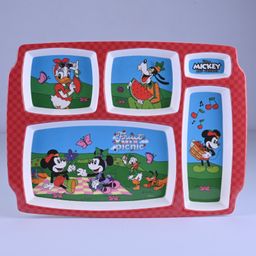 Servewell 5 Partition Plate Mickey Mouse Theme - Multicolour-1