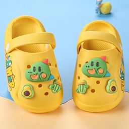Oh! Pair Slip On Clogs with Back Strap Closure Dino Applique -  Yellow-picture-28