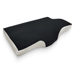 SleepsiaSleepsia Orthopedic Memory Foam Pillow, Contour Cervical Pillow for Neck (Black/White, Pack of 1)-21