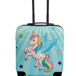 Zikku Kids Travel Trolley Bag, Hard Poly carbonate Case, Light Weight, 360 Degree Wheeling System, Suitcase for Kids - Unicorn Blue-image-23