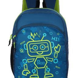 Harissons R59 Robokid Imperial blue Green School Bag for Kids.(Age 6 to 9 Year 16 Inches.)-image-2