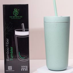 The Bamboo Co Modern Bamboo Drinking Sipper for Adults and Kids with Straw- Green-picture-8