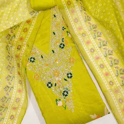 KALINI CHANDERI DIGITAL PRINT EMBRIODERY UNSTITCHED DRESS MATERIAL-picture-20