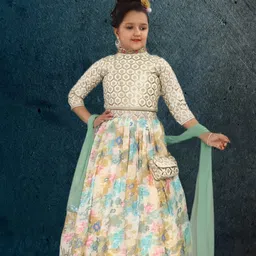 BAESD Girls Printed Ready to Wear Lehenga & Blouse With Dupatta-picture-41