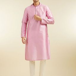 Diwas by Manyavar Floral Jacquard Self Design Mandarin Collar Straight Kurta With Pyjamas-image-47