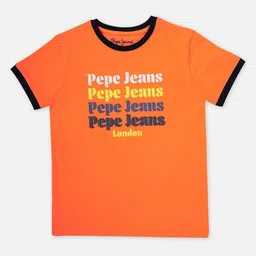 Pepe Jeans Boys Typography Printed Round Neck Pure Cotton T-shirt-image-77