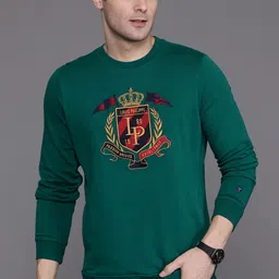 Louis Philippe Sport Brand Logo Embroidered Pure Cotton Sweatshirt-picture-45