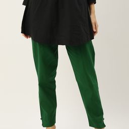 HASRI Women Solid Pure Cotton Trousers-image-36