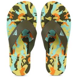 adidas Men's CLOUDFOAM Green & Blue Flip Flops-image-94