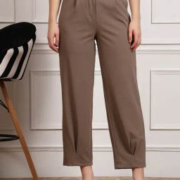 Melon by PlusS Brown Regular Fit Mid Rise Trousers-image-47