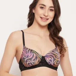 Clovia Black Printed T-Shirt Bra-image-59