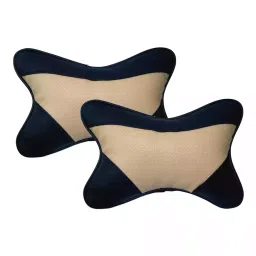 Auto Pearl Black & Brown Leather Car Pillow Cushion for Universal For Car (Rectangular), 2 pc-image-92