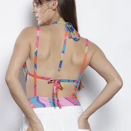 NA-KD Shoulder Straps Printed Styled-Back Bodysuit-image-52