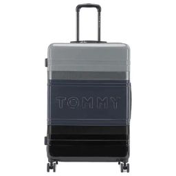 Tommy Hilfiger Triton Plus Black & Grey Color Block Medium Hard Trolley Bag - 45.5 cm-24
