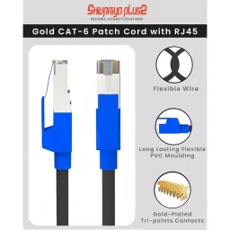 SHIVPRIYA PLUS2 Gold 1 m High Speed RJ45 CAT6 Ethernet Patch LAN Cable image 5