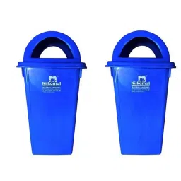 Nilkamal 60 L Blue Plastic Dome Lid Dustbin (Pack of 2)-31