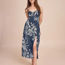HOUSE OF MIRA Floral Print Fit & Flare Midi Dress-picture-56