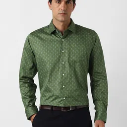 Van Heusen Slim Fit Geometric Printed Spread Collar Cotton Formal Shirt-picture-31