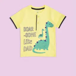 Pantaloons Baby Yellow & Blue Cotton Printed T-Shirt-picture-22