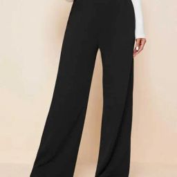 Broadstar Black Straight Fit Trousers-image-128