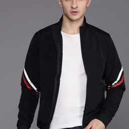 Allen Solly Mock Collar Striped Detailed Bomber Jacket-image-44
