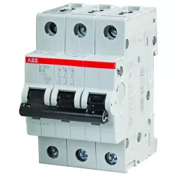 ABB Circuit Breaker, Thermal Mag, 3 Pole, S203-B6-33