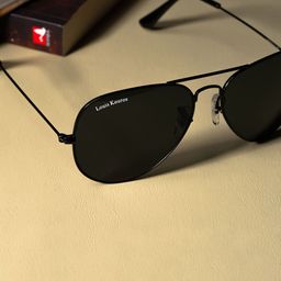 LOUIS KOUROS Black Armstoner Aviator Sunglasses-42
