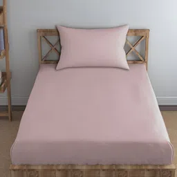 Trance Home Linen Rose Cotton 300 TC Fitted Single Bedsheet Set- 1.9 m x 92 cm-image-17