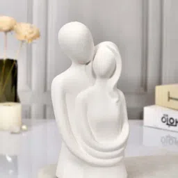 Tayhaa White Ceramic Matte Eternal Love Statue Art Pieces-picture-0