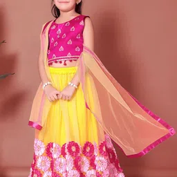 BAESD Girls Patchwork Ready to Wear Lehenga & Blouse With Dupatta image 5