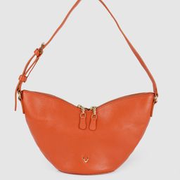 Hidesign Orange Solid Leather Structured Shoulder Bag-46